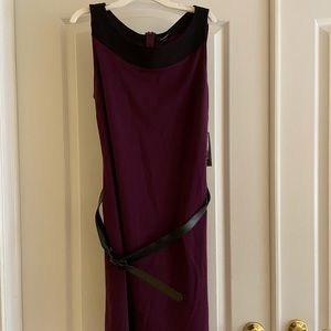 Black and Maroon Elementz Dress With Leather Belt